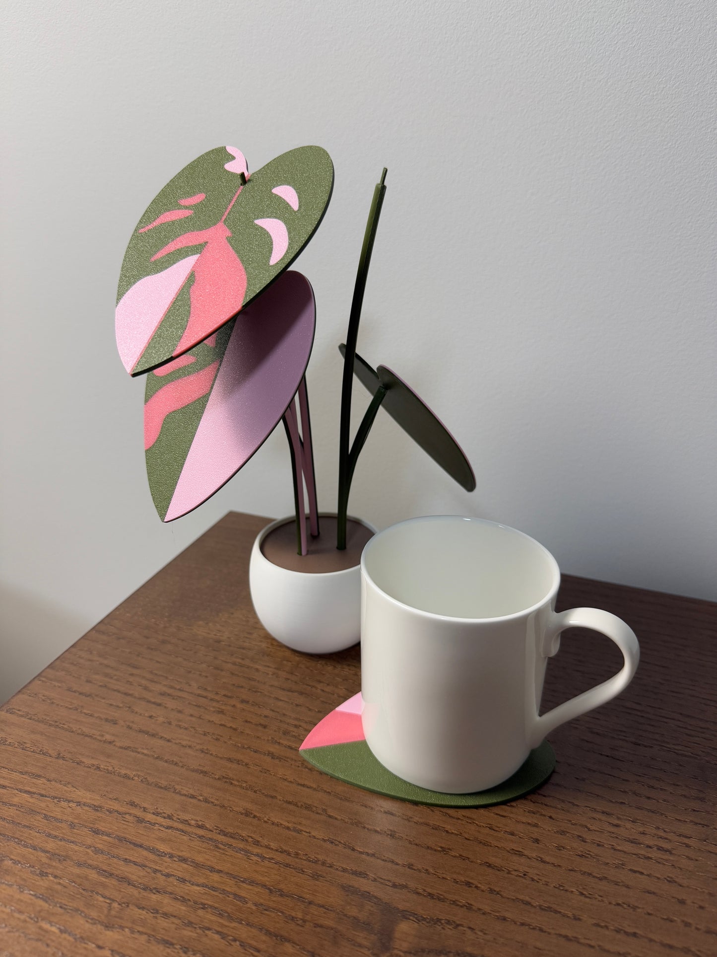 Philodendron Pink Princess Coaster Set Plant